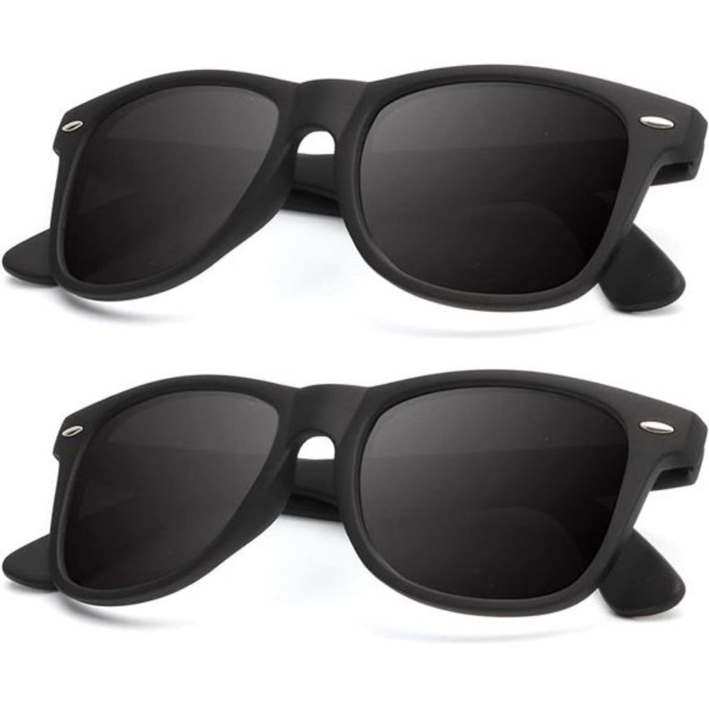 2 Pack Sunglasses Men Polarized Sunglasses Men Women Unisex Semi-Rimless Frame